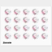 Over the moon Flowers baby shower Ronde Sticker (Vel)