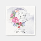 Over the moon Flowers baby shower Servet (Voorkant)