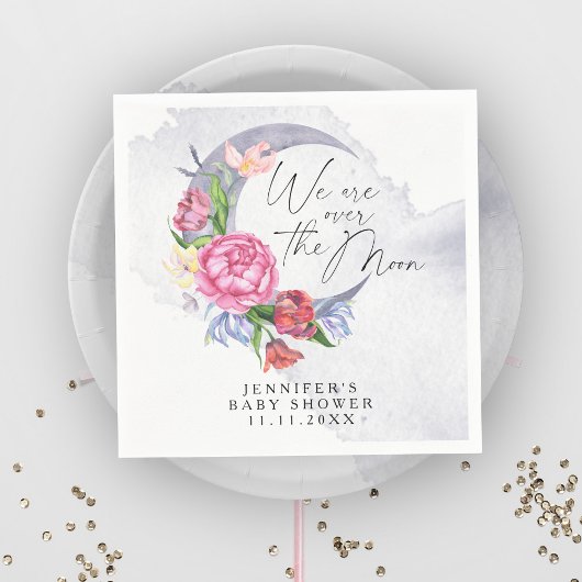 Over the moon Flowers baby shower Servet
