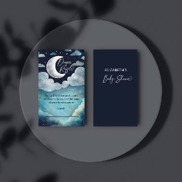 Over the moon galaxy baby shower luier loterij informatiekaartje