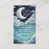 Over the moon galaxy baby shower luier loterij informatiekaartje (Voorkant)