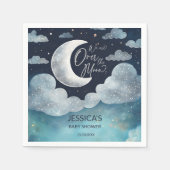 Over the moon galaxy baby shower monogram servet (Voorkant)