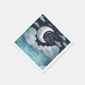 Over the moon galaxy baby shower monogram servet (Hoek)