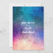 Over the Moon Galaxy Gender Reveal Baby shower Kaart (Achterkant)