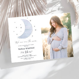 Over the Moon Gender Neutraal Baby shower Foto Kaart