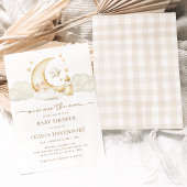 Over the Moon Gender Neutral Celestial Baby Shower Kaart