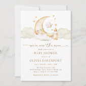 Over the Moon Gender Neutral Celestial Baby Shower Kaart (Voorkant)