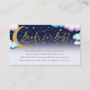 Over the Moon Gender Reveal Books voor Baby Informatiekaartje