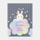 Over the Moon Genderneutraal Baby shower Welkom Acryl Bord (Voorkant)