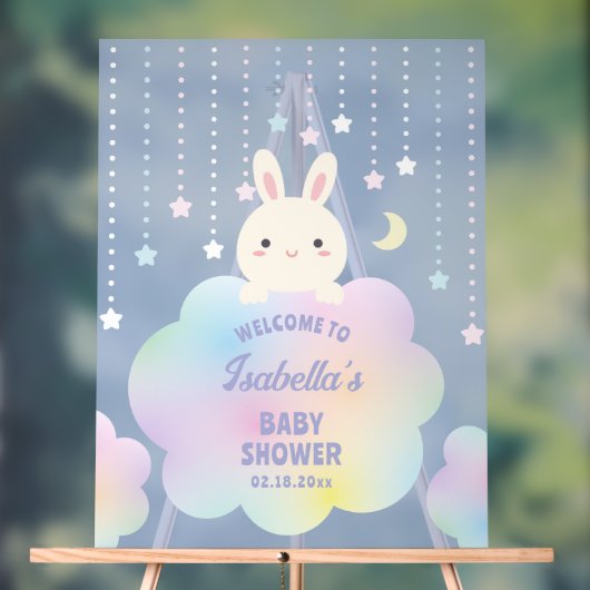 Over the Moon Genderneutraal Baby shower Welkom Acryl Bord (Neutraal)