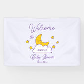 Over the Moon Genderneutraal Baby shower Welkom Spandoek (Horizontaal)