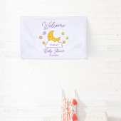 Over the Moon Genderneutraal Baby shower Welkom Spandoek (Insitu)