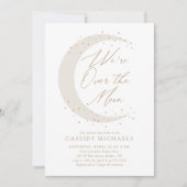 Over the Moon Geslachtsonafhankelijke Baby Shower Kaart (Voorkant)