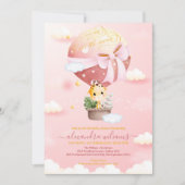 Over the Moon Giraffe Baby shower Kaart (Voorkant)