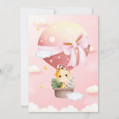 Over the Moon Giraffe Baby shower Kaart (Achterkant)