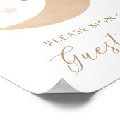 Over the Moon Giri Baby shower Gastenboek Poster (Hoek)