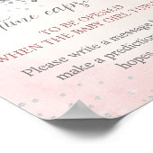 Over the Moon Girl Baby shower Time Capsule Sign Poster (Hoek)