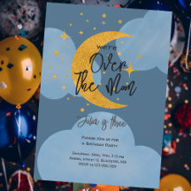 Over the moon glinsterende maan kinderverjaardag