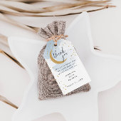 Over the Moon Glitter, Blue Thank You Baby shower Cadeaulabel