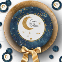 Over the Moon Glittery Stars Baby shower