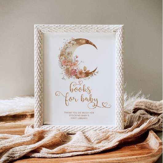 Over the moon gold Boeken voor baby Poster