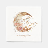 Over the moon gold floral moon baby shower servet (Voorkant)