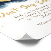 Over the Moon Gold Stars Blue Zeg geen Baby Poster (Hoek)