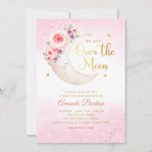 Over The Moon Gold Stars roze Meisje Baby shower