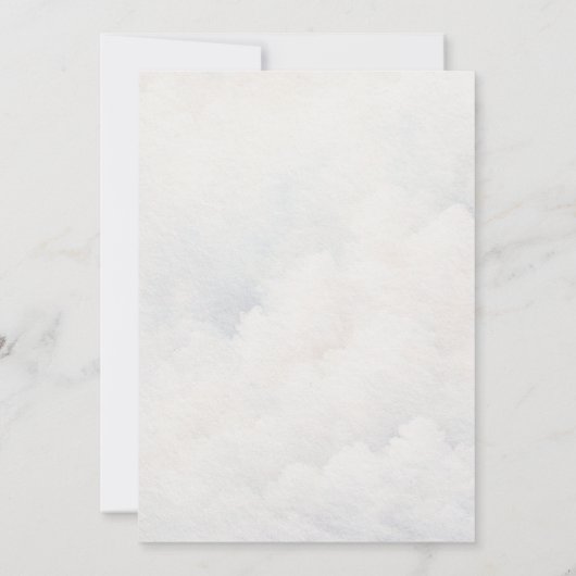 Over the Moon Gold White Dreamy Sky Baby shower Kaart (Achterkant)