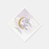 Over the Moon Goud Paarse Baby Shower Persoonlijk Servet (Hoek)