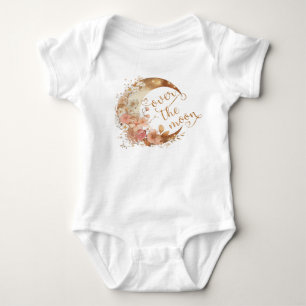 Over the moon gouden bloemig baby shower baby romper