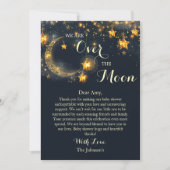 Over the moon grillig neutraal Baby shower Bedankkaart (Voorkant)