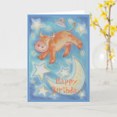 Over the Moon 'Happy Birthday' kaart voortekst (Gele Bloem)