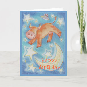 Over the Moon 'Happy Birthday' kaart voortekst