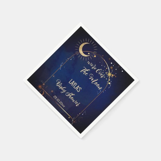 Over the Moon hemelse Baby shower gedrukt Servet (Hoek)