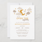 Over the Moon Het moderne genderneutrale Baby show Kaart (Voorkant)