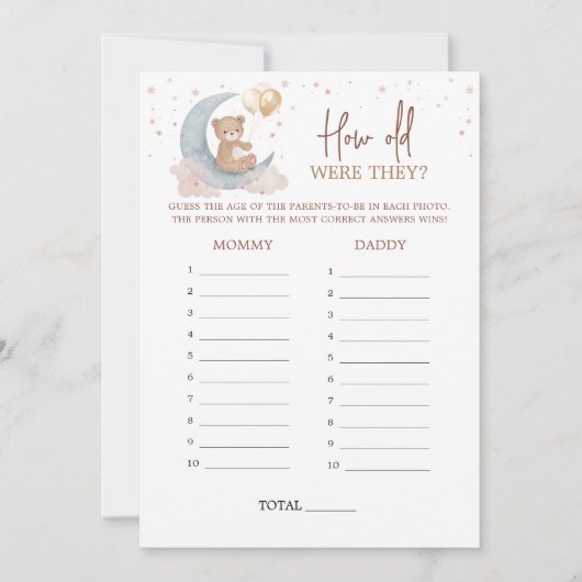 Over the Moon Hoe oud waren ze Game Kaart (Voorkant)