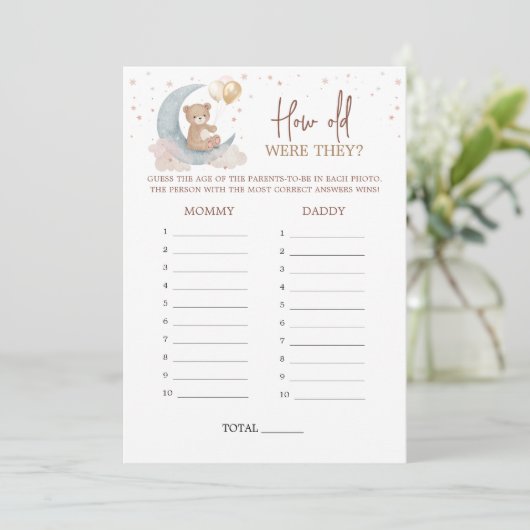 Over the Moon Hoe oud waren ze Game Kaart (Staand voorkant)