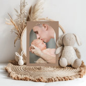 Over the Moon in Love Photo Baby Announcement Card Kaart