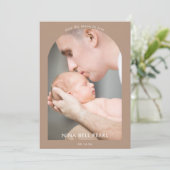 Over the Moon in Love Photo Baby Announcement Card Kaart (Staand voorkant)