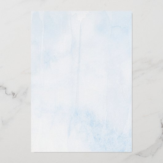 Over The Moon | Jongens Baby Shower Echt Folie Uitnodiging (Achterkant)