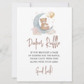 Over the Moon Luier Raffle Game Kaart Teddy Bear (Voorkant)