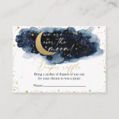 Over the Moon Luier Raffle Ticket Baby shower Informatiekaartje (Voorkant)