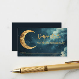 Over the Moon Luier Raffle Ticket, Celestial Goud Informatiekaartje