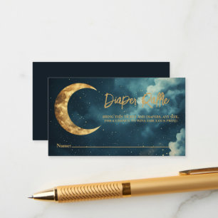 Over the Moon Luier Raffle Ticket, Celestial Goud Informatiekaartje