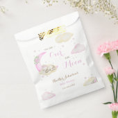 Over The Moon Meisje Beer Baby shower Bedankzakje (Gezegeld)
