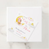 Over The Moon Meisje Koe Baby shower Bedankjes Labels (In situ)