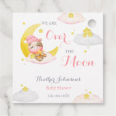 Over The Moon Meisje Koe Baby shower Bedankjes Labels (Achterkant)