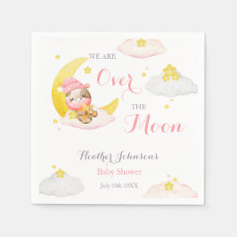 Over The Moon Meisje Koe Baby shower Servet