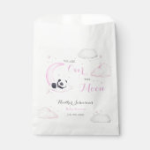 Over The Moon Meisje Panda Beer Baby shower Bedankzakje (Voorkant)